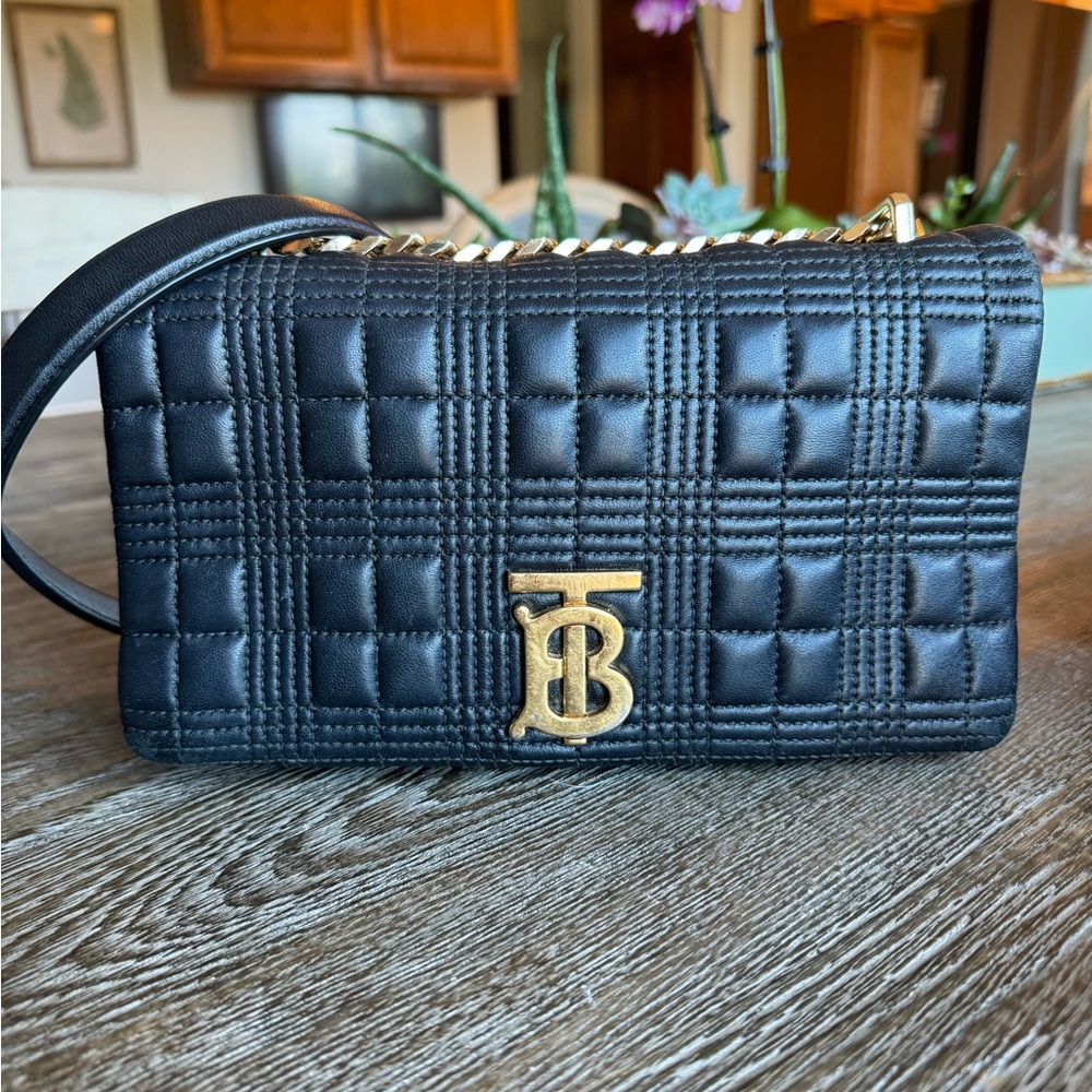 Burberry Black Quilted Leather Small Lola Shoulder Bag